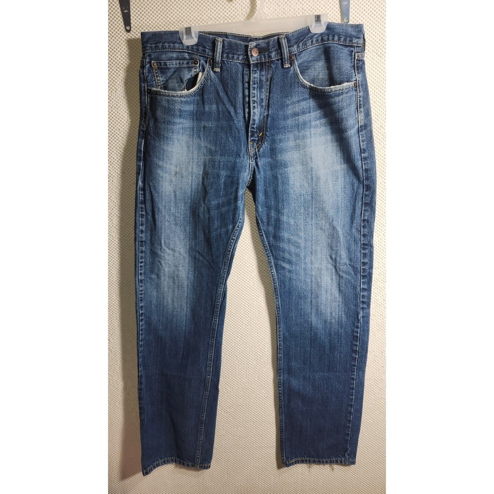VTG Levi's 505 Regular Fit Straight Leg Jean Mens Size 36x31 DISTRESSED SEE PICS
